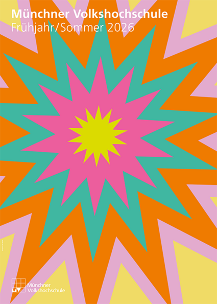 Cover MVHS Frühjahr 2026: stilisierter Stern in bunten Farben